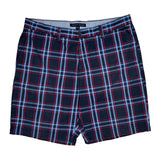 Tommy Hilfiger Checked Chino Shorts - 36W 10L Blue Cotton