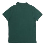TOMMY HILFIGER Mens Green Polo Shirt L Cotton Short Sleeve Small Logo
