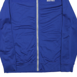 ADIDAS Mens Blue Basketball Jacket M Polyester Blend Zip Plain Sportswear