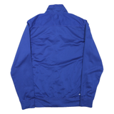 ADIDAS Mens Blue Basketball Jacket M Polyester Blend Zip Plain Sportswear