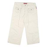 HOTKISS Womens Shorts Cream Casual Cargo L W36 Button Cotton Blend Wide Leg