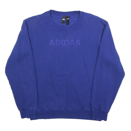 ADIDAS Mens Blue Sweatshirt Crew Neck S Cotton Blend Pullover Casual