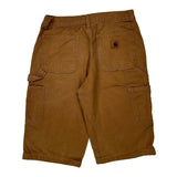 Carhartt Double Knee Carpenter Shorts - 30W 12L Brown Cotton