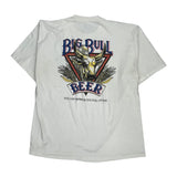 Big Bull Beer Crazy Shirts Graphic T-Shirt - XL White Cotton