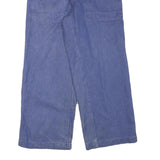 Mens Cotton Blend Relaxed Blue Casual Trousers W27 L26 Button Closure Wide Leg