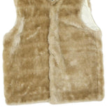 Womens Beige Faux Fur Button Jacket M Polyester Blend Plain Soft Stylish Warm