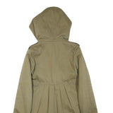 PINKO Womens Beige Cotton Blend Hooded Jacket M Zip Casual Outerwear