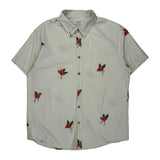 Eighth Avenue Floral Patterned Shirt - XL Cream Cotton