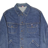 CWG Mens Blue Denim Cotton Button Jacket L Classic Casual Workwear
