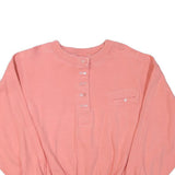 TOGETHER Womens Pink Pullover Sweatshirt M Button Neck Relaxed Fit Casual Style