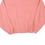 TOGETHER Womens Pink Pullover Sweatshirt M Button Neck Relaxed Fit Casual Style