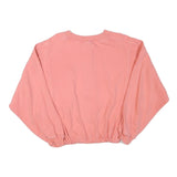 TOGETHER Womens Pink Pullover Sweatshirt M Button Neck Relaxed Fit Casual Style