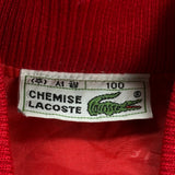 Lacoste Striped Bomber Jacket - Large Red Polyester