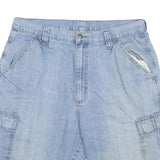 WRANGLER Mens Denim Cargo Shorts Light Blue Size L W33 Casual Cotton Blend