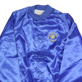 WESTARK Mens Blue Nylon Button Jacket L Plain Optimist Embroidered