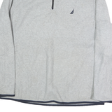 NAUTICA Mens Grey Pullover Plain Crew Neck Basic Knit 2XL Polyester Jumper