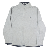 NAUTICA Mens Grey Pullover Plain Crew Neck Basic Knit 2XL Polyester Jumper