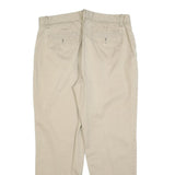 NAUTICA Mens Regular Fit Beige Cotton Blend Trousers W34 L30 Classic Zip