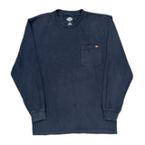 Dickies Long Sleeve T-Shirt - Large Navy Cotton