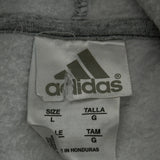 Adidas Hoodie - Large Gray Cotton Blend