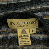 Tricot St Raphael Striped Sweater - Large Multicoloured Merino Wool