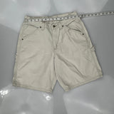 Dickies Carpenter Shorts - 28W UK 8 Beige Cotton