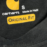 Carhartt Spellout Long Sleeve T-Shirt - Small Black Cotton