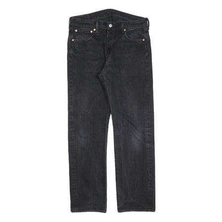 LEVI'S 501 Mens Black Regular Straight Denim Medium W34 L32 Classic Button Fly