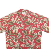 CAMPIA Mens Red & Beige Floral Hawaiian Shirt M Lightweight Cotton Short Sleeve