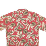 CAMPIA Mens Red & Beige Floral Hawaiian Shirt M Lightweight Cotton Short Sleeve