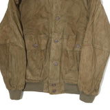 Mens Beige Button Jacket L Polyester Plain Casual Classic Button Closure