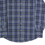 WRANGLER Mens Blue & Black Check Shirt L Western Cotton Blend Casual Button