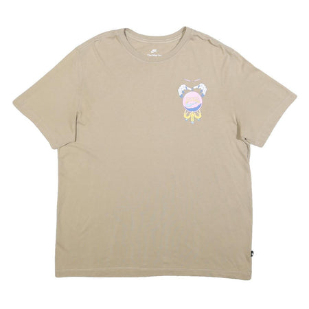 NIKE Mens Beige Graphic T-Shirt XL Short Sleeve Crew Neck Cotton Casual