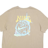 NIKE Mens Beige Graphic T-Shirt XL Short Sleeve Crew Neck Cotton Casual
