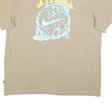 NIKE Mens Beige Graphic T-Shirt XL Short Sleeve Crew Neck Cotton Casual