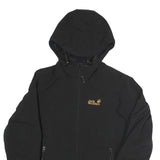 JACK WOLFSKIN Womens Black Outdoor Jacket UK 10 Polyester Blend Zip Hooded