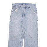 DICKIES Mens Regular Fit Light Blue Denim Jeans W32 L29 Carpenter Style Zip