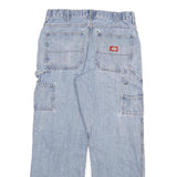 DICKIES Mens Regular Fit Light Blue Denim Jeans W32 L29 Carpenter Style Zip