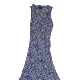 ROUGE Womens Black & Purple Floral Maxi Dress Polyester Sleeveless M Elegant