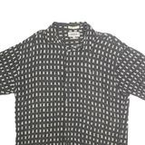 CAMPIA MODA Mens Black & Cream Patterned Summer Shirt XL Casual Fashion