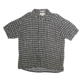 CAMPIA MODA Mens Black & Cream Patterned Summer Shirt XL Casual Fashion