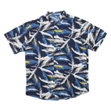 BYGEN Mens Blue & White Floral Cotton Blend Shirt 3XL Casual Summer Beachwear