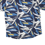 BYGEN Mens Blue & White Floral Cotton Blend Shirt 3XL Casual Summer Beachwear