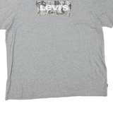 LEVI'S Mens Grey Cotton Blend Graphic T-Shirt XL Short Sleeve Round Neck Casual
