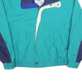LONDON FOG Mens Teal & Navy Colourblock Jacket XL Polyester Blend Zip Casual
