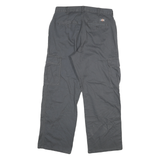 DICKIES Mens Relaxed Black Cargo Trousers W32 L30 Workwear Durable Zip Closure
