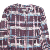 JAEGER Womens Plum Blue Pink Checked Long Sleeve Round Neck Shirt M Elegant