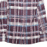 JAEGER Womens Plum Blue Pink Checked Long Sleeve Round Neck Shirt M Elegant
