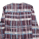 JAEGER Womens Plum Blue Pink Checked Long Sleeve Round Neck Shirt M Elegant