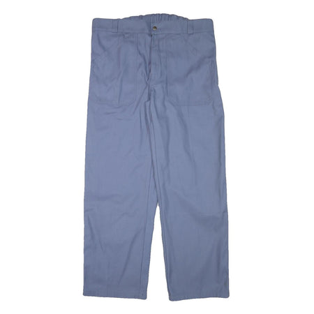 ASTRATEX Mens Blue Regular Straight Trousers W37 L31 Polyester Blend Zip Casual